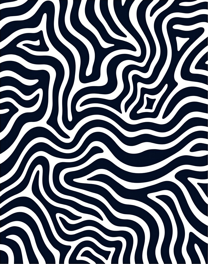 Abstract Zebra-Striped Fluid Pattern Rug