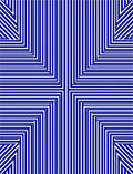 Cool Blue Geometric Line Stripe Design Rug