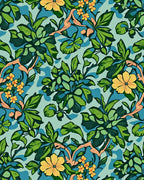Emerald Leaves With Yellow Flowers Rug
