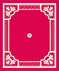 Vibrant Crimson White Floral Border Rug