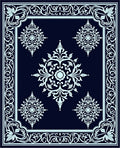 Elegant Floral Medallion Dark Rug