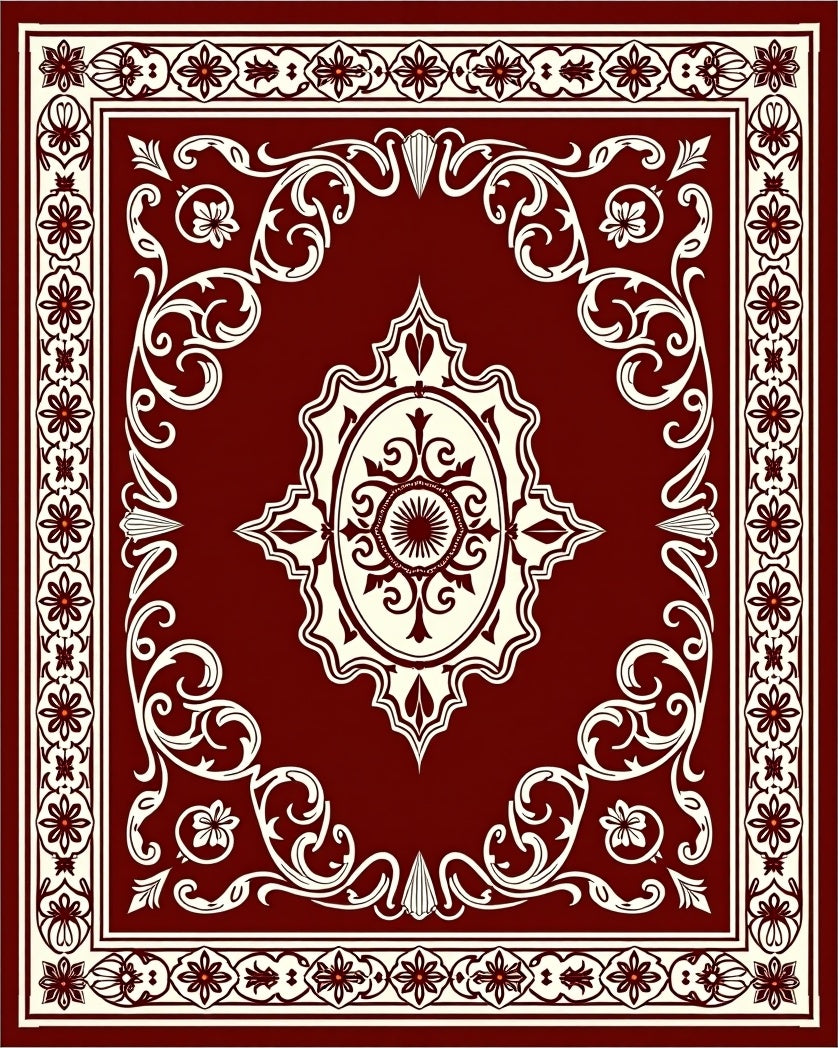 Classic Floral Border Medallion Rug