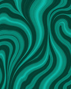Deep Teal Swirl Abstract Pattern Rug