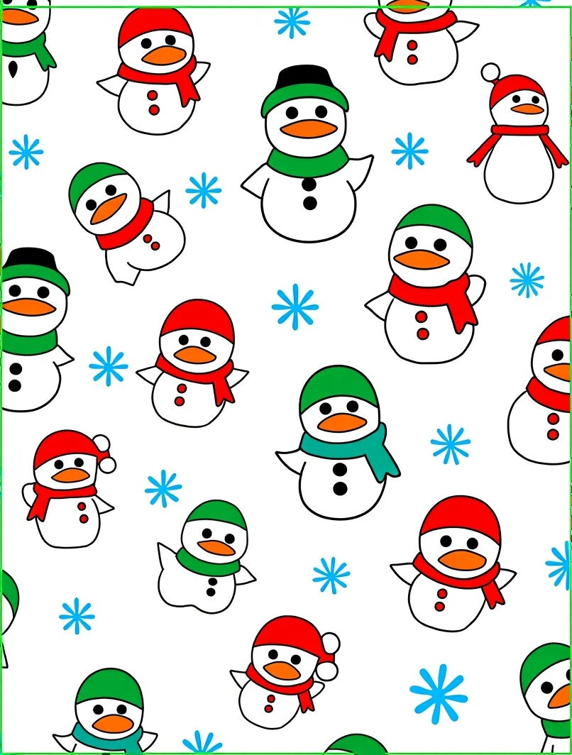 Playful Snowman With Red Green Accents Rug
