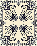 Elegant Floral Petal Symmetry Rug
