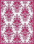 Crimson Floral Damask Pattern Rug