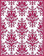 Crimson Floral Damask Pattern Rug