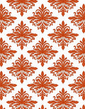 Orange Floral Scroll Decorative Pattern Rug