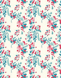 Whimsical Floral Design Red Blue Rug
