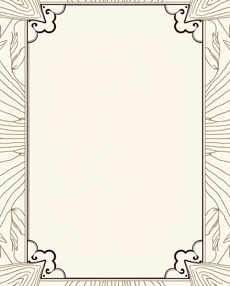 Modern Minimalist Wood Grain Border Rug