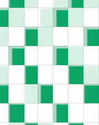 Shaded Green White Checkerboard Pattern Rug