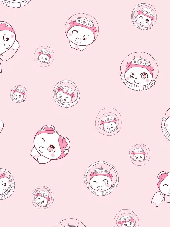 Cute Pink Character Pattern Rug