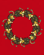 Art Nouveau Red and Gold Floral Wreath Rug