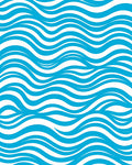 Blue Wave Patterned Cool Design Rug