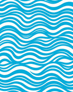 Blue Wave Patterned Cool Design Rug