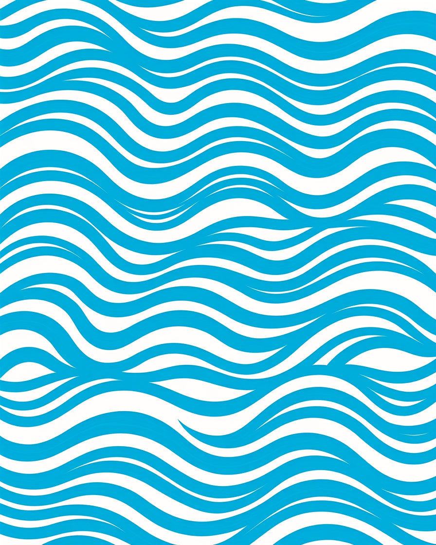 Blue Wave Patterned Cool Design Rug