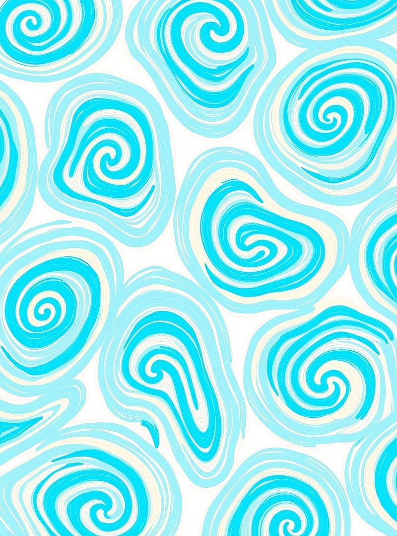 Swirling Blue Cream Abstract Pattern Rug