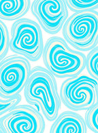 Swirling Blue Cream Abstract Pattern Rug