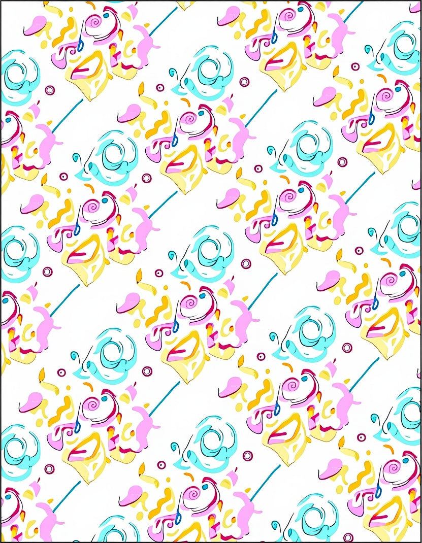 Whimsical Swirl Splash Pattern Rug