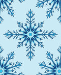Frosty Blue Snowflake Pattern Rug