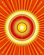 Radiant Sunburst Concentric Circles Pattern Rug