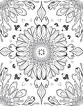 Monochromatic Symmetry Floral Design Rug