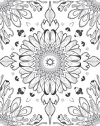 Monochromatic Symmetry Floral Design Rug