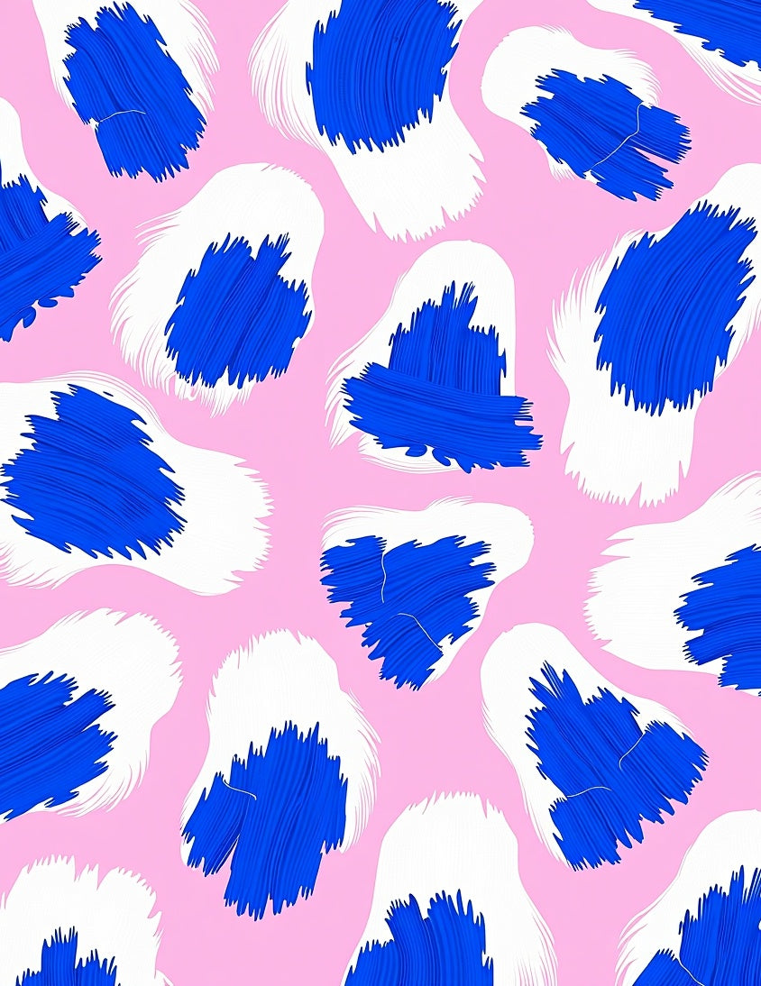 Brushstroke Blue Leopard Abstract Rug
