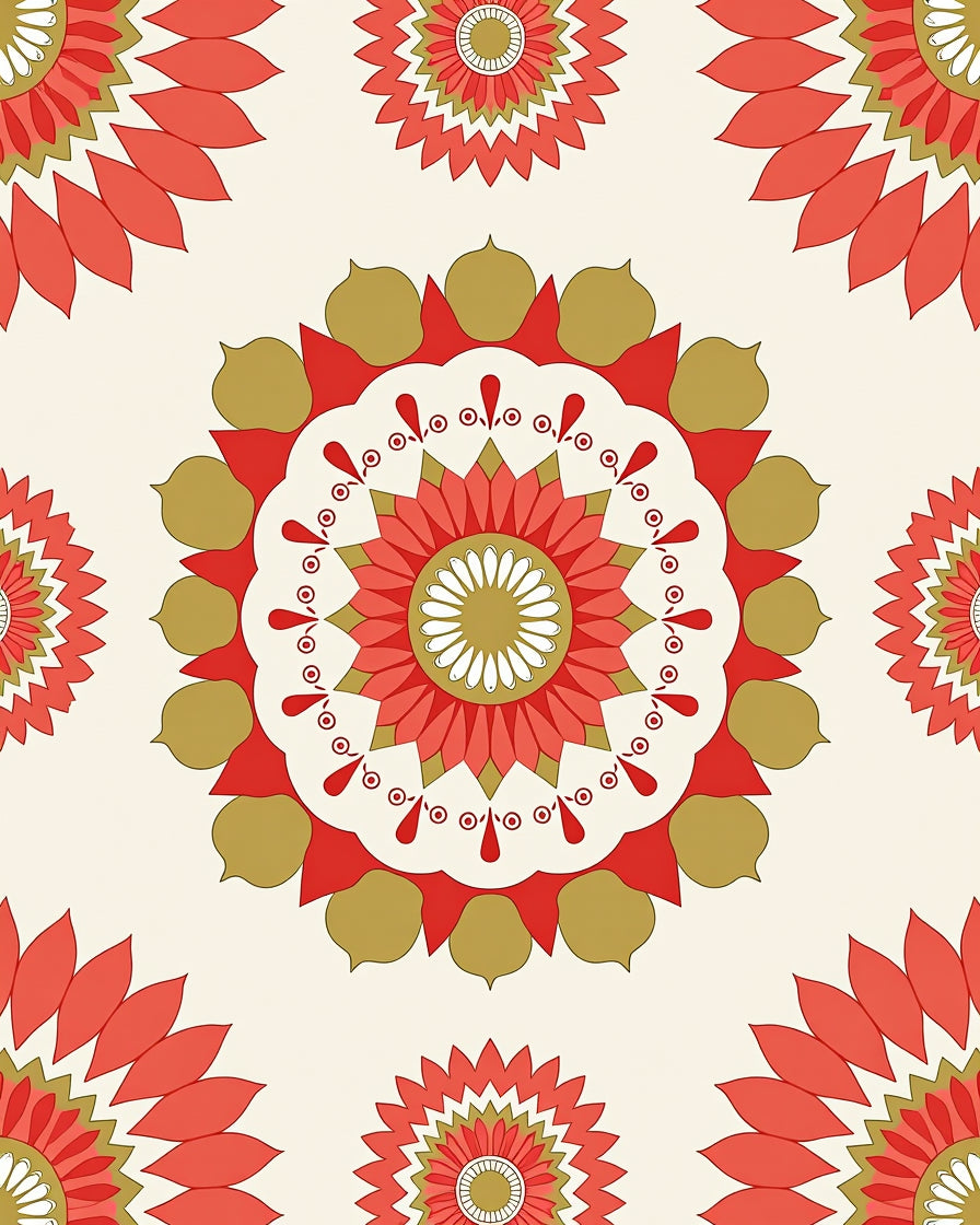 Floral Mandala Pattern Rug