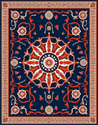 Navajo Inspired Floral Mandala Rug