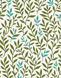 Green Leafy Branches Pattern Rug