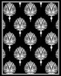 Art Deco White Fan Pattern Rug