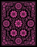 Pink Floral Bordered Symmetry Rug