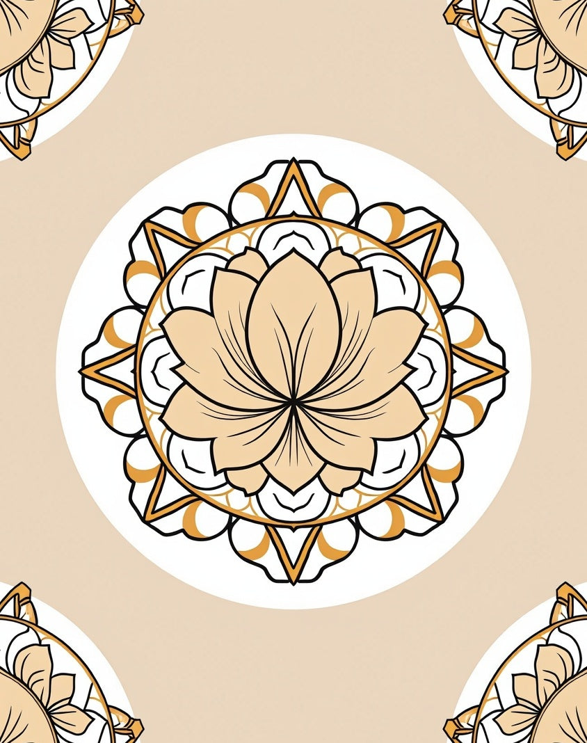 Floral Mandala Geometric Pattern Rug