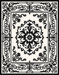 Elegant Black Floral Scrollwork Rug