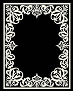 Ornate Floral Border Pattern Rug