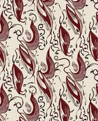 Elegant Swirling Leaf Pattern Design Rug