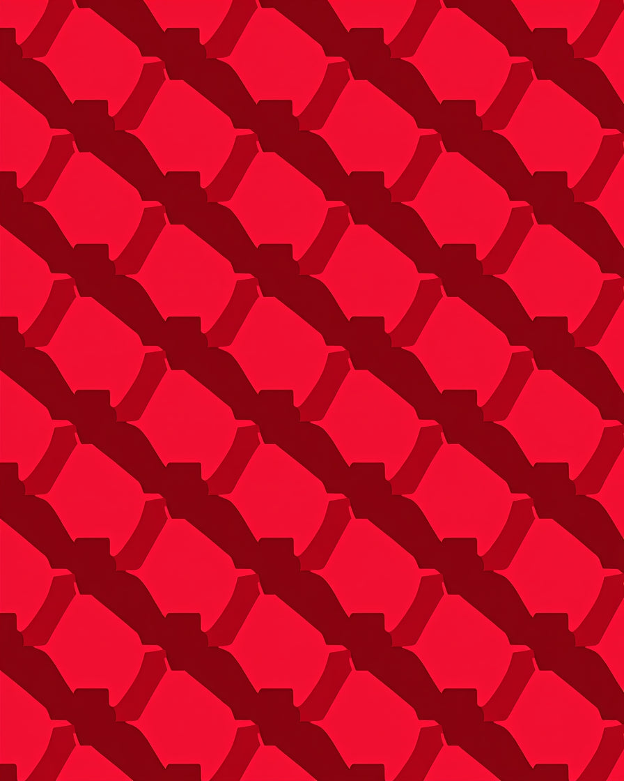 Bold Red Diamond Pattern Rug