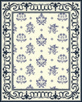 Classic Blue Floral Repeating Pattern Rug