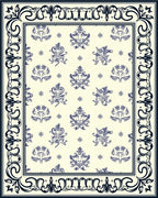 Classic Blue Floral Repeating Pattern Rug