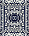 Intricate Floral Medallion Monochrome Design Rug
