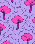 Pink Bloom With Wavy Lines Rug