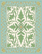Art Nouveau Floral Vine Border Design Rug
