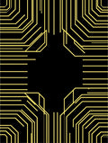 Abstract Yellow Circuit Pattern Rug