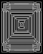 Black White Illusion Geometric Design Rug