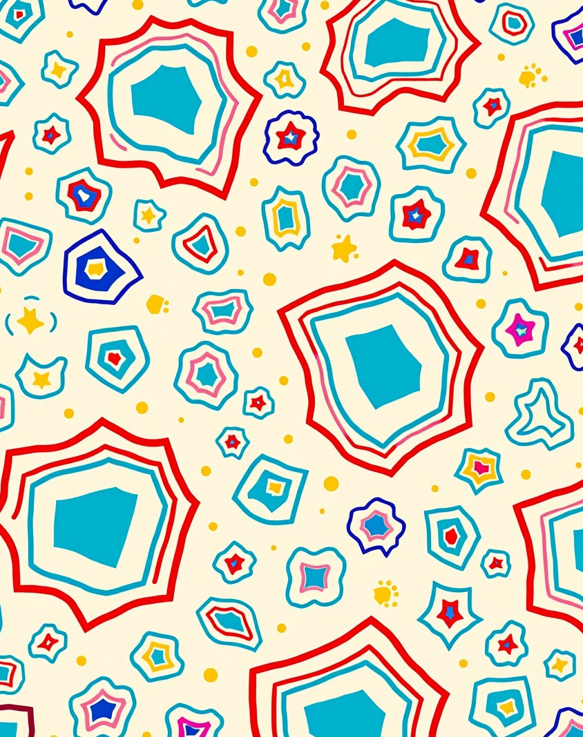 Abstract Geometric Multi-Color Pattern Rug