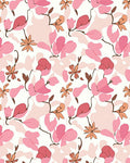 Pink Floral Branches Pattern Rug