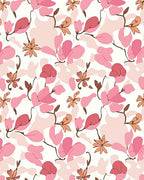 Pink Floral Branches Pattern Rug
