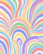 Pastel Swirl Rainbow Abstract Pattern Rug