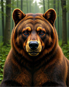 Majestic Bear Forest Wildlife Rug